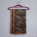Elegant Paisley Silk Scarf – Teal & Brown Vintage Style Luxury Wrap